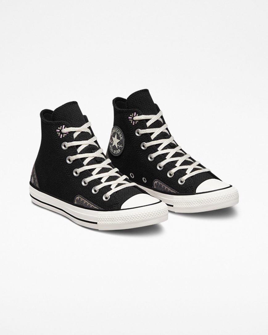 Tenisky Vysoke Converse Chuck Taylor All Star Autumn Embroidery Damske Čierne Ruzove | SK SQKBR3